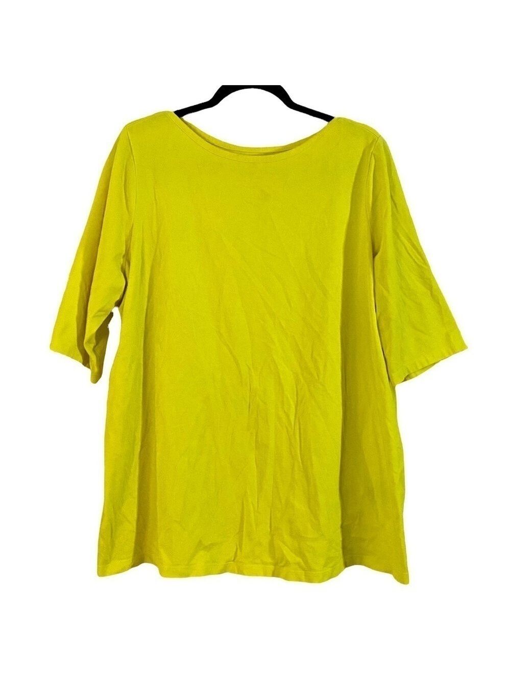 Catherines Suprema Collection Yellow Boat Neck Top Women's Size 1X (18-20W)